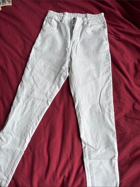 Women's High-Rise White Jeans - Slim Fit